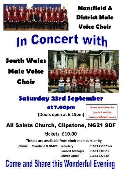 In Concert With Cor Meibion De Cymru And Sempre Mansfield Male Voice