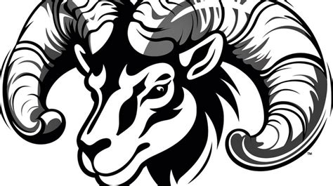 Ram Black And White Mascot Logo With A Horned Head Backgrounds | JPG ...