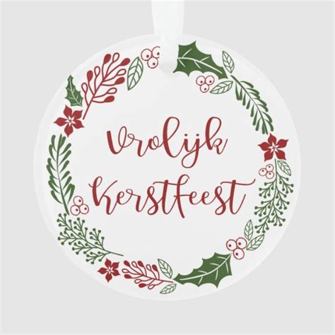 Dutch Merry Christmas Wreath, Vrolijk Kerstfeest Ornament | Zazzle.com