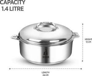 Dhara Stainless Steel Ultra Double Wall Insulated Roti Chapati Biryani Hot Pot Box