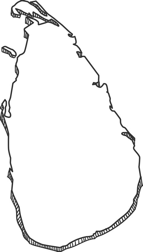 Hand Gezeichnet Von Sri Lanka D Karte Png