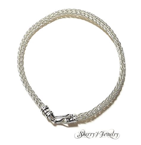 Sterling Silver Viking Knit Bracelet Etsy