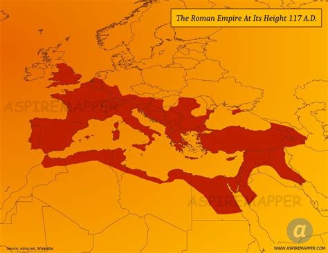 "The Roman Empire At Its Peak 117 AD" by Aspiremapper at Www ...