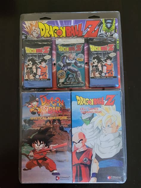 Dbz Vhs Box Set 6 Sealed Dragonball Score Booster Packs Cell And Saiyan