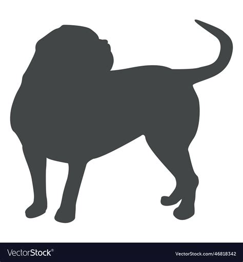 Bulldog silhouette Royalty Free Vector Image - VectorStock