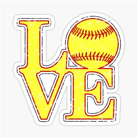 Love Softball Stickers Redbubble