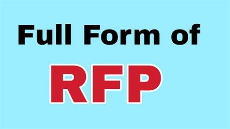 RFP Full Form RPF meaning य मतलब कय हत ह YouTube