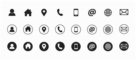 Contact us vector icons flat icons set on white background Free Vector ...