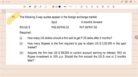 Ca Final Sfm Revision May Nov Forex Tyk Q In English Icai