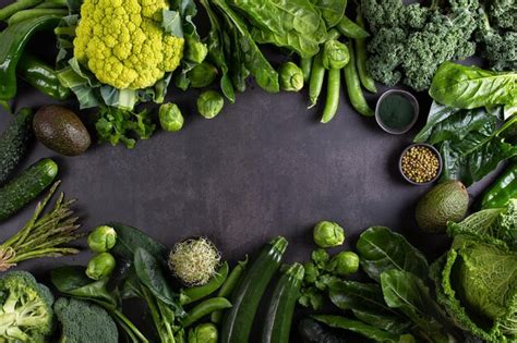 Variedade De Vegetais Verdes Alimentos Locais Produtos Sazonais Foto