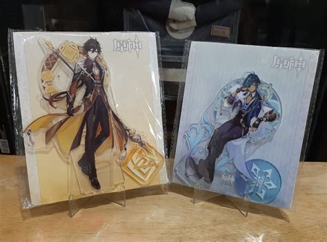 Official Genshin Impact Acrylic Stand Zhongli Kaeya Hobbies Toys