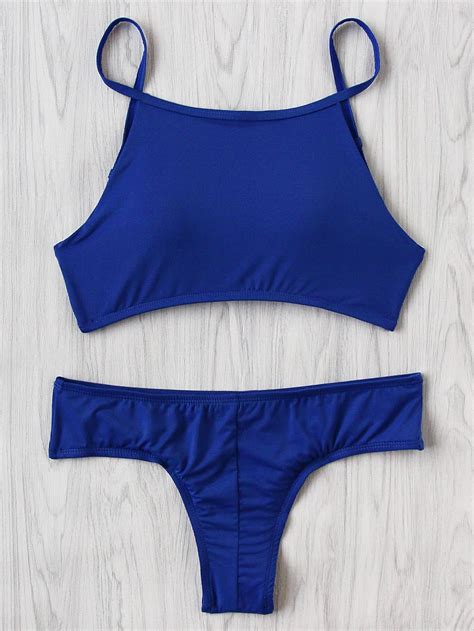 Shop Strappy Back Bikini Set Online SheIn Offers Strappy Back Bikini