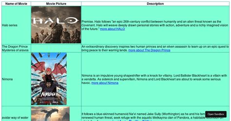 Movies Assignment Codesandbox