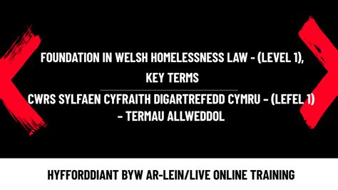 Foundation In Welsh Homelessness Law Level 1 Key Terms Shelter Cymru