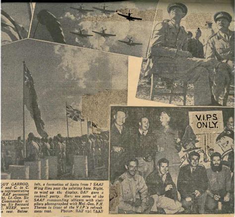 Lt D W Gay S War Effort Fly Over By SAAF Spitfires