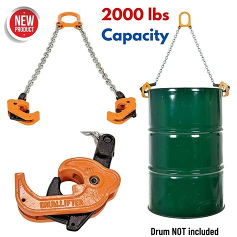 Chain Drum Barrel Lifter 2000 Lbs Capacity For 55 Gal Plastic Drums Of