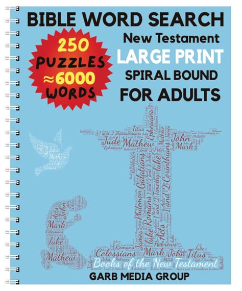 Bible Word Search Puzzles For Adults New Testament Large Print250 Puzzles6000 Unique Words