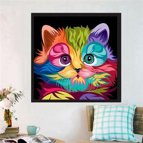 Colorful Cat Full Round Diamond Painting