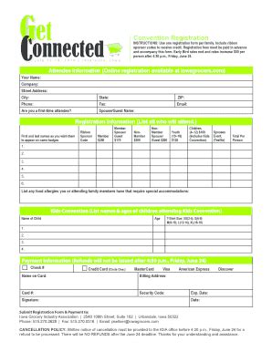 Fillable Online Convention Registration Iowa Grocery Industry Fax