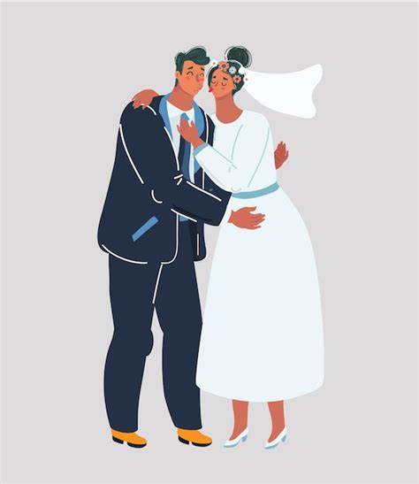 Premium Vector Cartoon Vector Illustration Of Wedding Couples Are