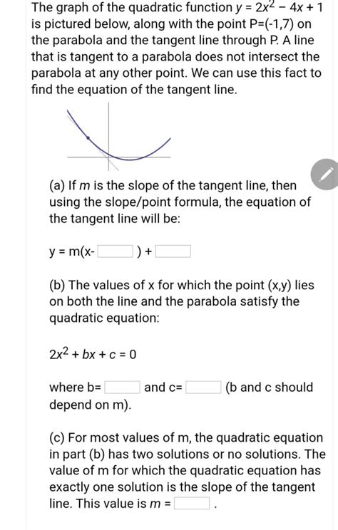 Solved The Graph Of The Quadratic Function Y 2x2 4x 1