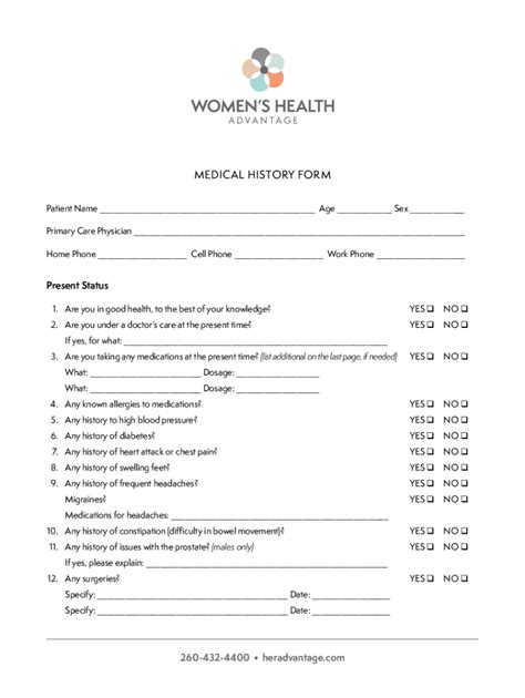 Fillable Online General Medical History Forms 100 Free Word Pdf23