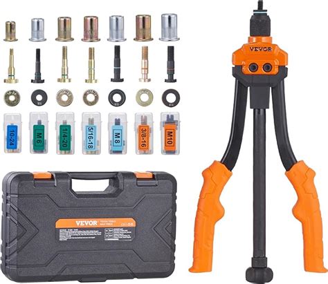 Amazon VEVOR Rivet Nut Tool 14 Rivnut Tool Kit With 7 PCS Metric