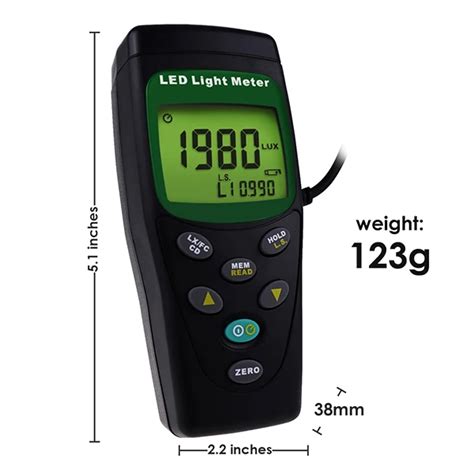 Handheld Lux Meter Photometer Lux Fc Led Light Meter With Range Up To