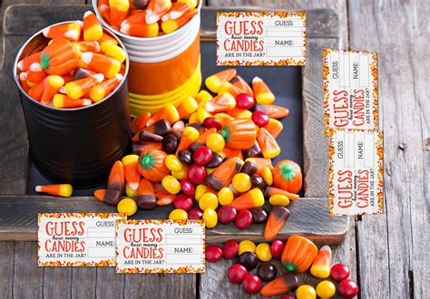 Whatsign Guess How Many Candies In The Jar Cards Thanksgiving Guessing