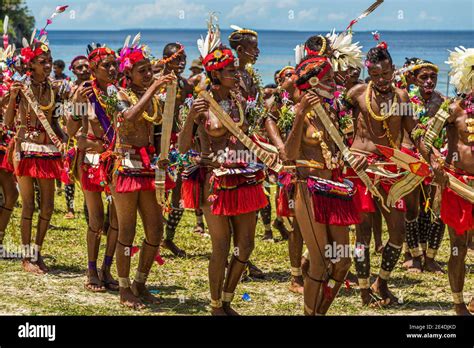 Traditional Milamala Dance Of Trobriand Islands During The Festival Of Free Love Kwebwaga