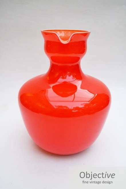 Scandinavian Orange Cased Glass Vessel Objective Fine Vintage Design