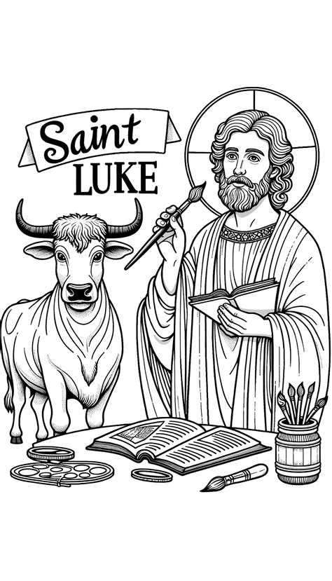 Saint Luke (2023) - Catholic Coloring Page