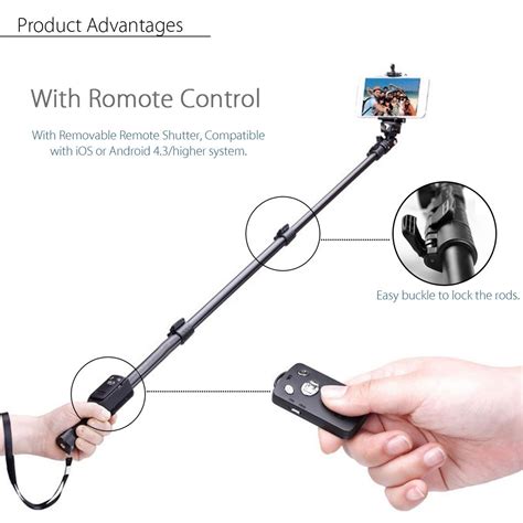 In Draadloze Bluetooth Selfie Stok Monopod Shu Grandado