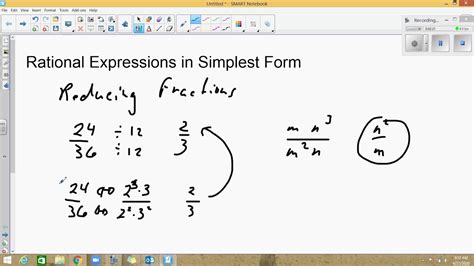 Rational Expressions In Simplest Form Youtube