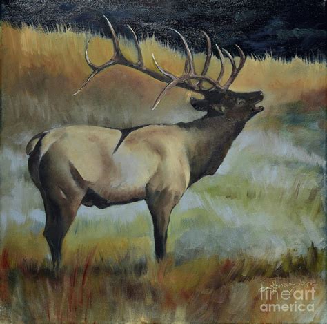 Bugling Elk Painting By Jan Dappen Fine Art America