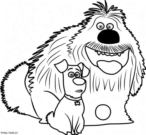 Duke And Max Sitting Coloring Page