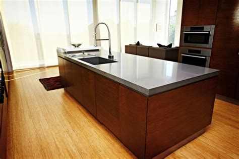 Caesarstone Quartz Concrete Kitchen Island Countertop Contemporary