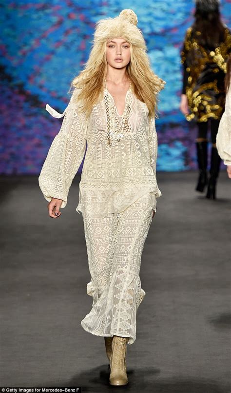 Gigi Hadid Struts Her Stuff On Anna Sui Runway At New York Fashion Week