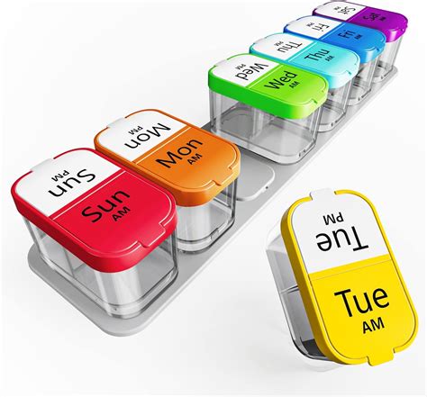 Extra Large Pill Organizer 2 Times A Day Am Pm Pill Organizer 7 Day