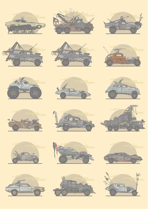 Illustrated Documentation Of The Vehicles From Mad Max Fury Road Mad