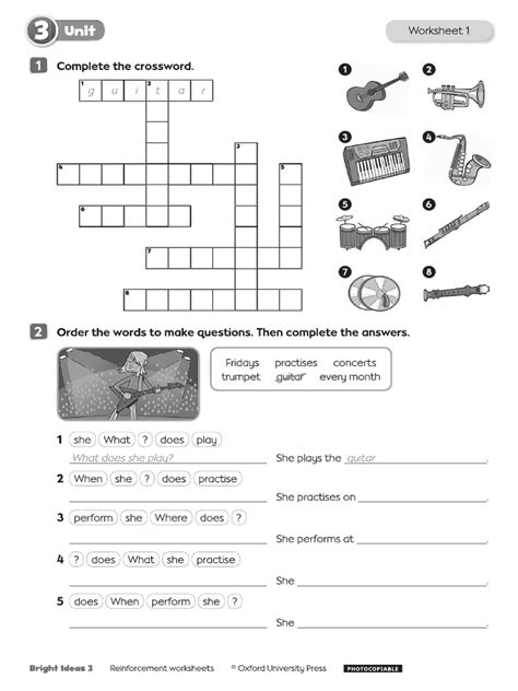 Bright Ideas 3 Reinforcement Worksheets Unit 3a Pdf