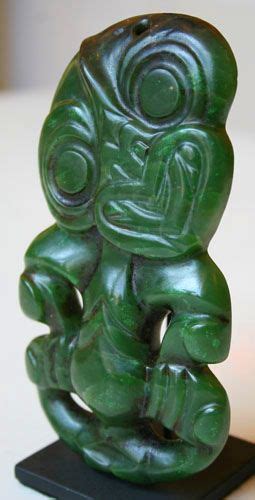 Maori Greenstone Hei Tiki Amulet Circa 17 Th Century Ad To 19 Th