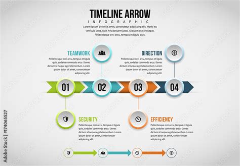 Arrow Timeline Infographic 1 Stock Template | Adobe Stock