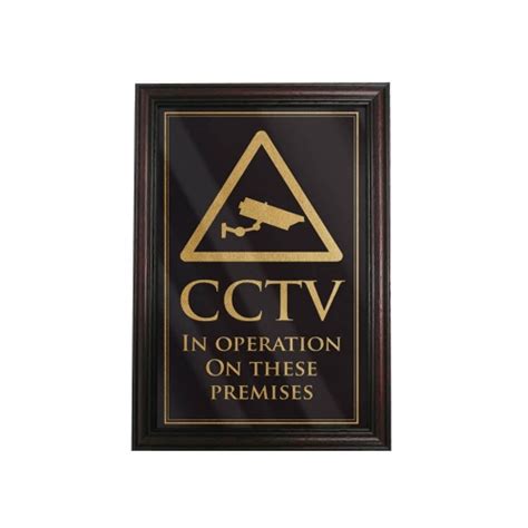 Cctv In Operation Sign Mahogany Frame Braccio Co Uk