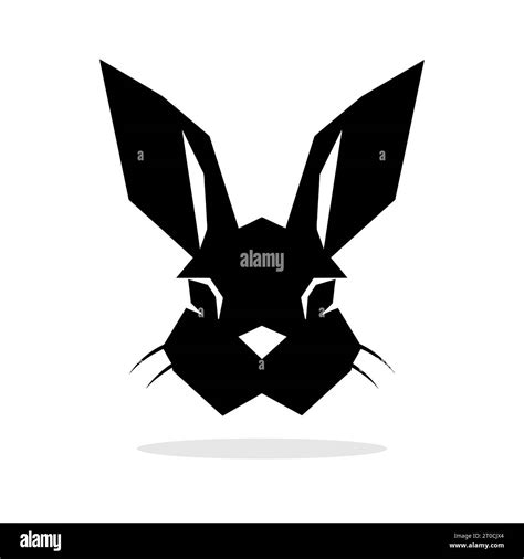 Rabbit Black Silhouette Easter Bunny Icon Isolated On White Background