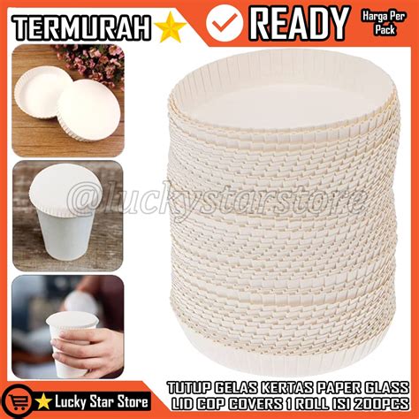 Jual TUTUP GELAS KERTA PAPER GLASS LID COVERS 1 ROLL ROL 1 PACK PAK