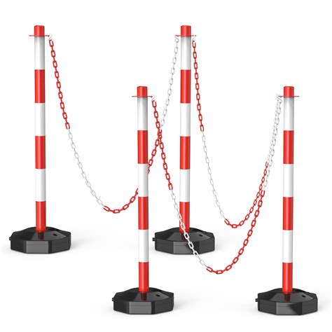 4 Pack Traffic Delineator Post Cones With Fillable Base Adjustable