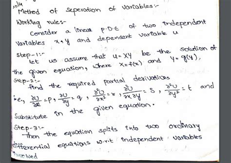 Solution Method Of Seperation Of Variables Studypool