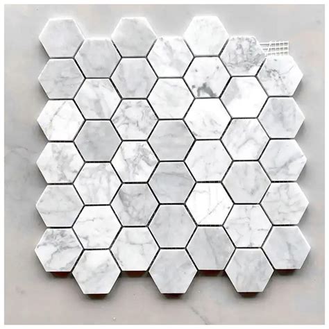 China Bianco Carrara Hexagon Polished Marble Mosaic Suppliers Factory