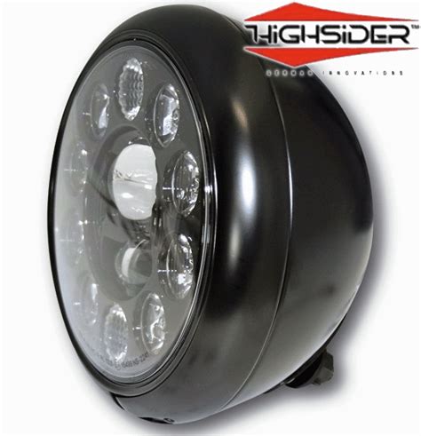 Highsider 7 Inch Black Face LED HD Style Motorcycle Headlamp Bottom